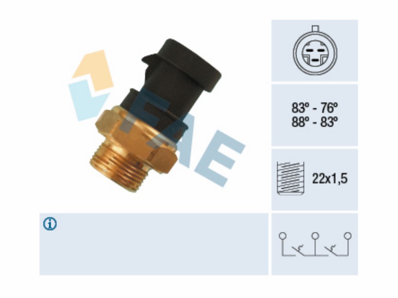 2-temperature thermal switch for fan
