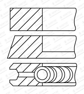 GOETZE ENGINE 08-433100-00 / Kit fasce elastiche Goetze Diamond Coated®
