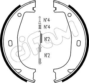 CIFAM 153-016K / Kit ganasce, Freno stazionamento