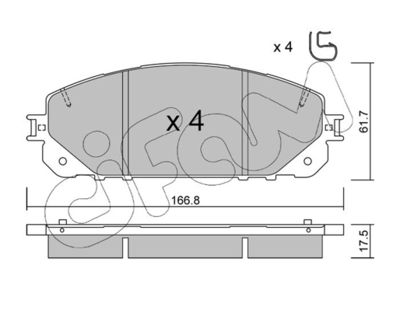 CIFAM 822-1000-0 / Kit pastiglie freno, Freno a disco