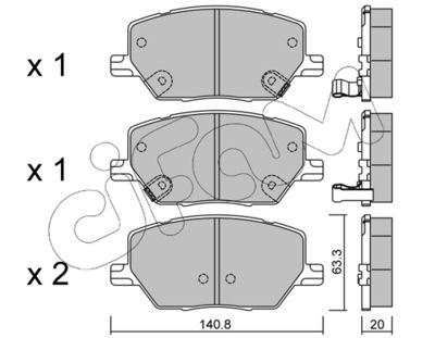 CIFAM 822-1001-0 / Kit pastiglie freno, Freno a disco