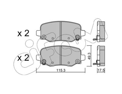 CIFAM 822-1002-0 / Kit pastiglie freno, Freno a disco