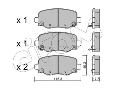 CIFAM 822-1002-1 / Kit pastiglie freno, Freno a disco