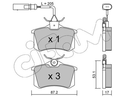 CIFAM 822-100-3 / Kit pastiglie freno, Freno a disco