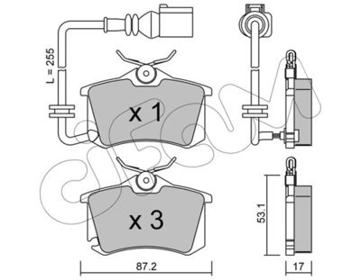 CIFAM 822-100-4 / Kit pastiglie freno, Freno a disco