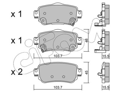 CIFAM 822-1011-0 / Kit pastiglie freno, Freno a disco