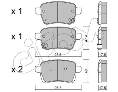 CIFAM 822-1012-0 / Kit pastiglie freno, Freno a disco
