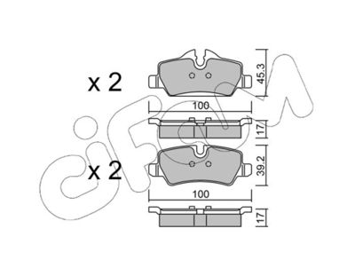 CIFAM 822-1014-0 / Kit pastiglie freno, Freno a disco