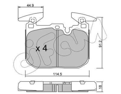 CIFAM 822-1015-0 / Kit pastiglie freno, Freno a disco