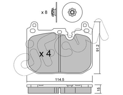 CIFAM 822-1015-2 / Kit pastiglie freno, Freno a disco