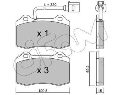 CIFAM 822-251-4 / Kit pastiglie freno, Freno a disco