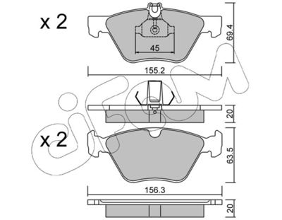 CIFAM 822-252-0 / Kit pastiglie freno, Freno a disco