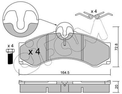 CIFAM 822-262-0 / Kit pastiglie freno, Freno a disco
