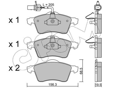 CIFAM 822-263-1 / Kit pastiglie freno, Freno a disco