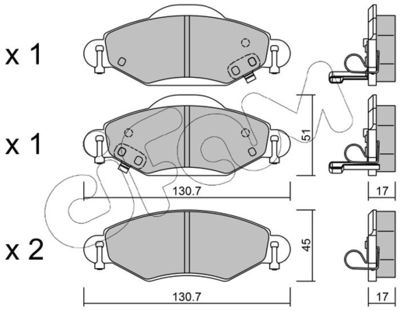 CIFAM 822-421-0 / Kit pastiglie freno, Freno a disco