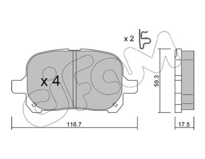 CIFAM 822-429-0 / Kit pastiglie freno, Freno a disco