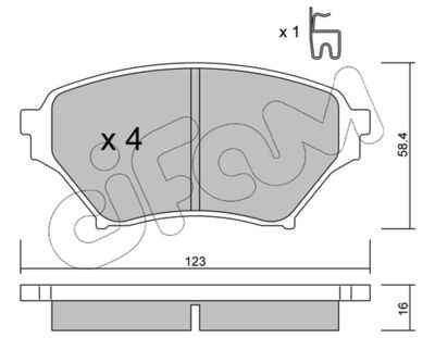 CIFAM 822-607-0 / Kit pastiglie freno, Freno a disco