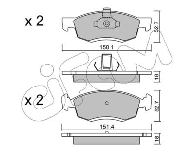CIFAM 822-802-0 / Kit pastiglie freno, Freno a disco