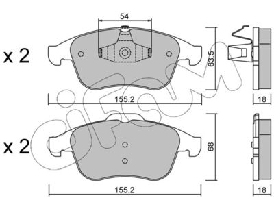CIFAM 822-803-2 / Kit pastiglie freno, Freno a disco