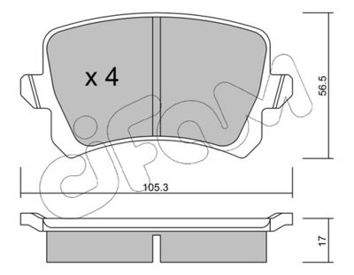 CIFAM 822-806-0 / Kit pastiglie freno, Freno a disco