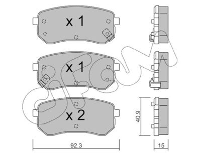 CIFAM 822-815-0 / Kit pastiglie freno, Freno a disco