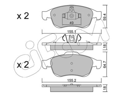 CIFAM 822-817-0 / Kit pastiglie freno, Freno a disco
