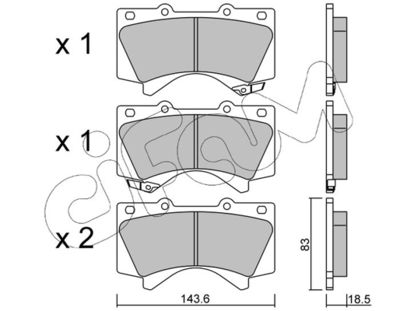 CIFAM 822-821-0 / Kit pastiglie freno, Freno a disco
