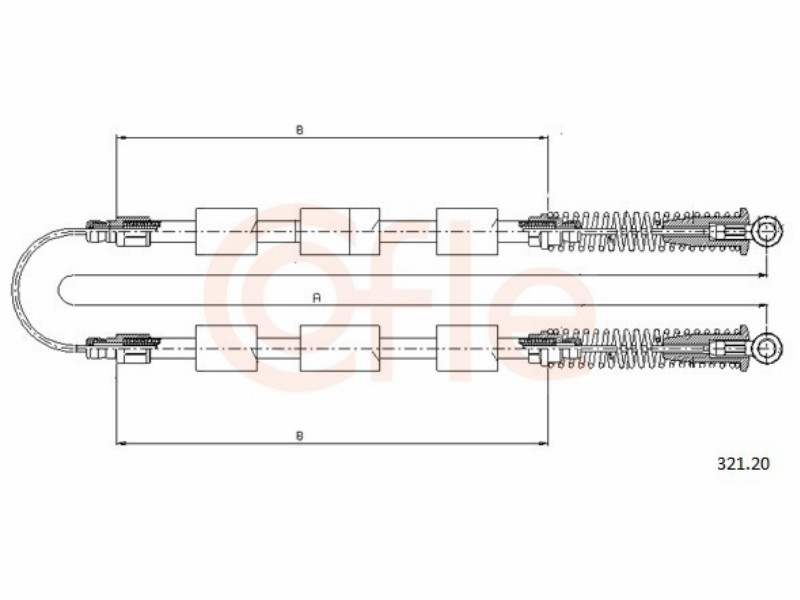 Cofle handbrake cable Fiat (RHD/LHD)