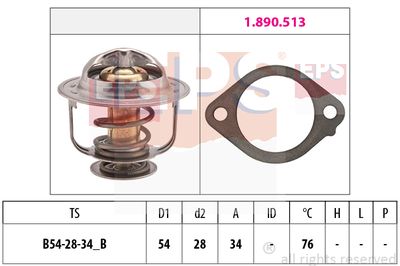 EPS 1.880.521 / Termostato, Refrigerante Made in Italy - OE Equivalent