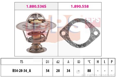 EPS 1.880.536 / Termostato, Refrigerante Made in Italy - OE Equivalent