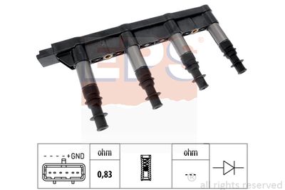 EPS 1.970.483 / Bobina d'accensione Made in Italy - OE Equivalent