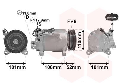 VAN WEZEL 0600K566 / Compressore, Climatizzatore