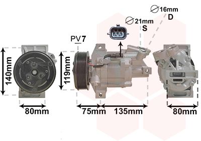 VAN WEZEL 1501K704 / Compressore, Climatizzatore