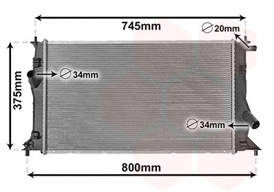 VAN WEZEL 27002183 / Radiatore, Raffreddamento motore
