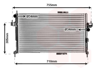 VAN WEZEL 37002305 / Radiatore, Raffreddamento motore