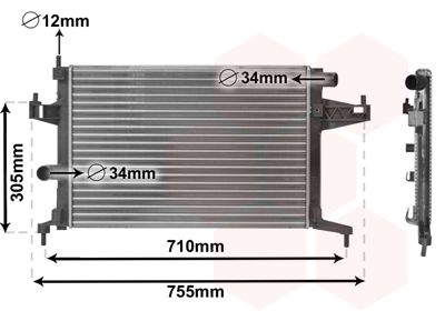 VAN WEZEL 37002306 / Radiatore, Raffreddamento motore