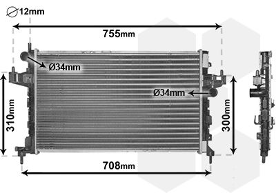 VAN WEZEL 37002380 / Radiatore, Raffreddamento motore