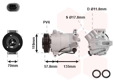 VAN WEZEL 3700K496 / Compressore, Climatizzatore *** IR PLUS ***
