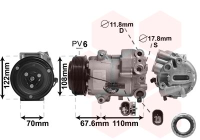 VAN WEZEL 3700K605 / Compressore, Climatizzatore *** IR PLUS ***