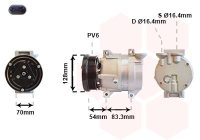 VAN WEZEL 8100K071 / Compressore, Climatizzatore