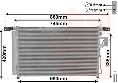 VAN WEZEL 82005176 / Condensatore, Climatizzatore