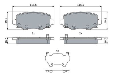 Pattini freni posteriori WVA25734 Jeep cherokee crd 2018>