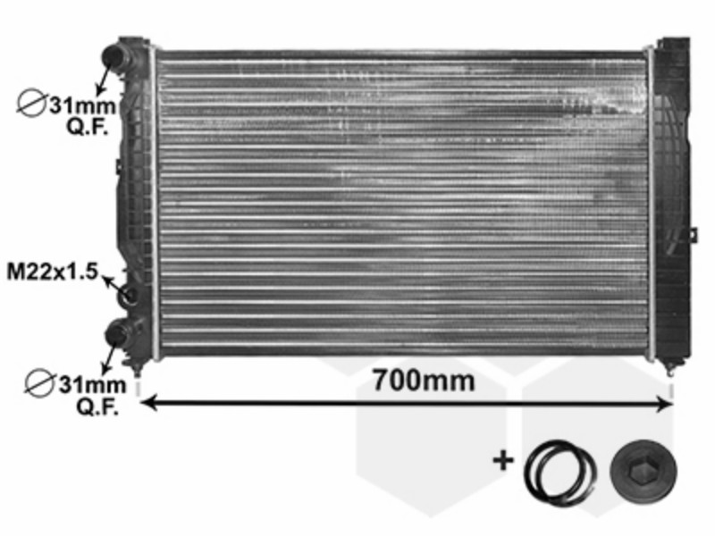 Radiatore A4 1.6/1.9TD mt 96-00 m/j