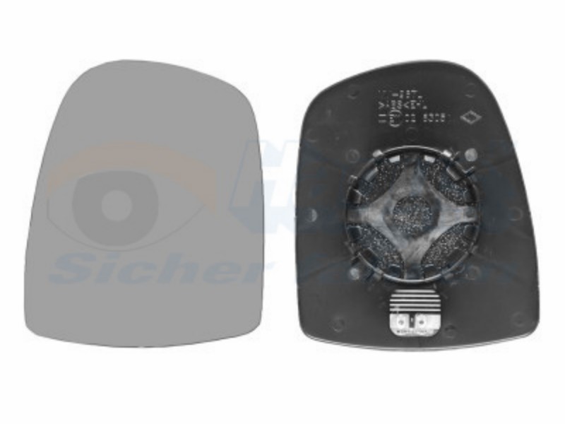 Piastra specchio destra convessa-termica cromata Nissan - primastar - mod. 01/01 - 01/07 OE 4410618