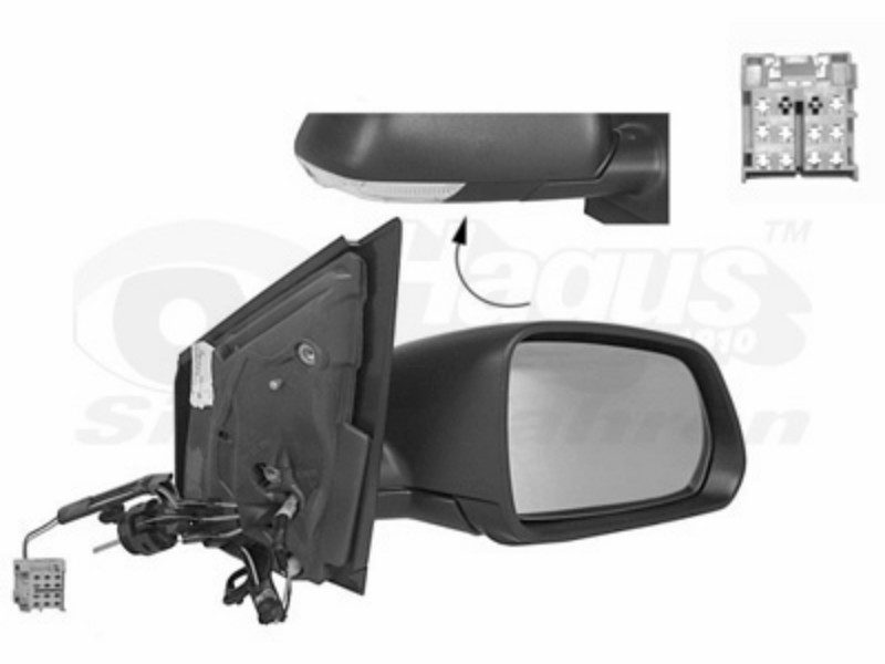Retrovisore destro a cavi-nero-con fanale Volkswagen - Polo - mod. 08/05 - 08/09 OE 6Q1857508AD9B9