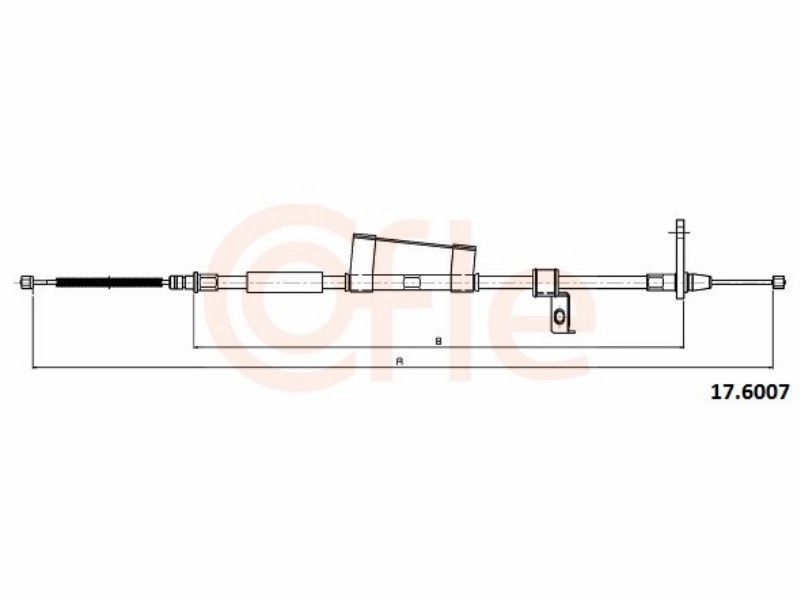 Brake cables rear rh Kia rear rh length 2678/1088