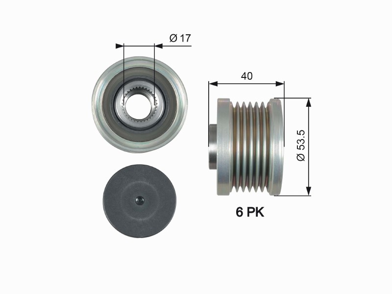 OAP7179 overrunning alt.pulley