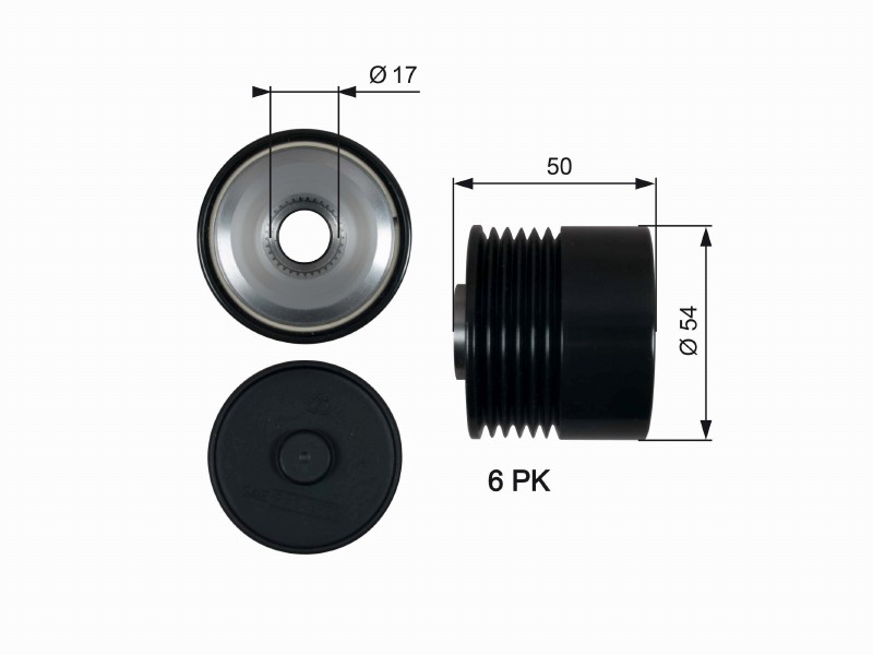 Alternator freewheel device