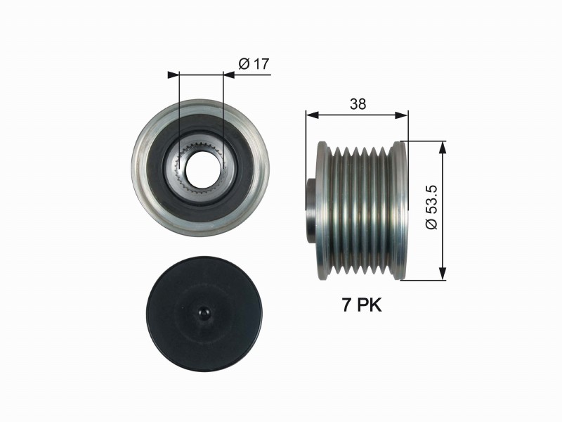 Alternator freewheel device