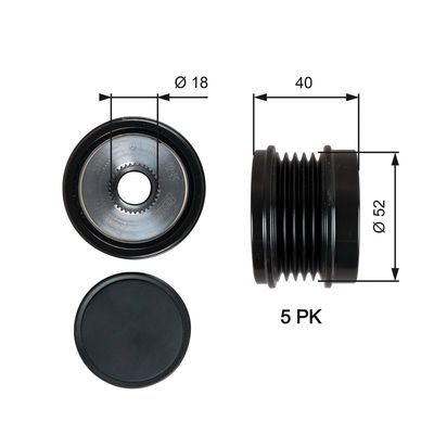 OAP7209 overrunning alt.pulley